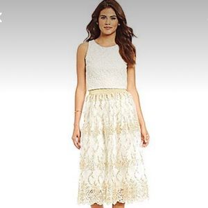 Beautiful white & Gold Two piece outfit